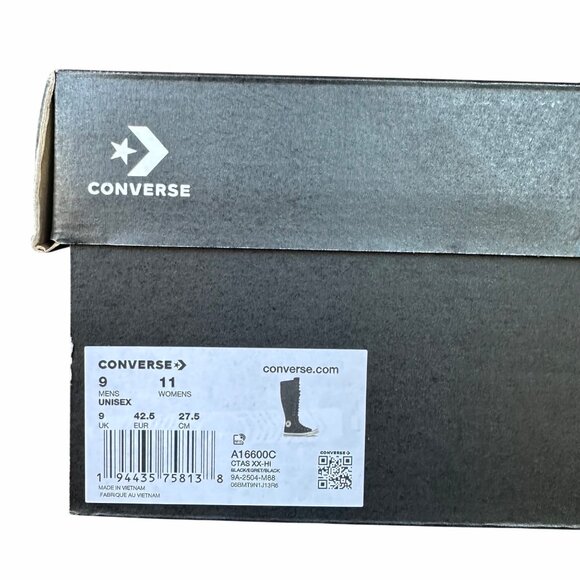 ⭐Converse Chuck Taylor XXHi Leather Straps 11 Womens Sneaker Boots Black A16600C - Picture 7 of 8